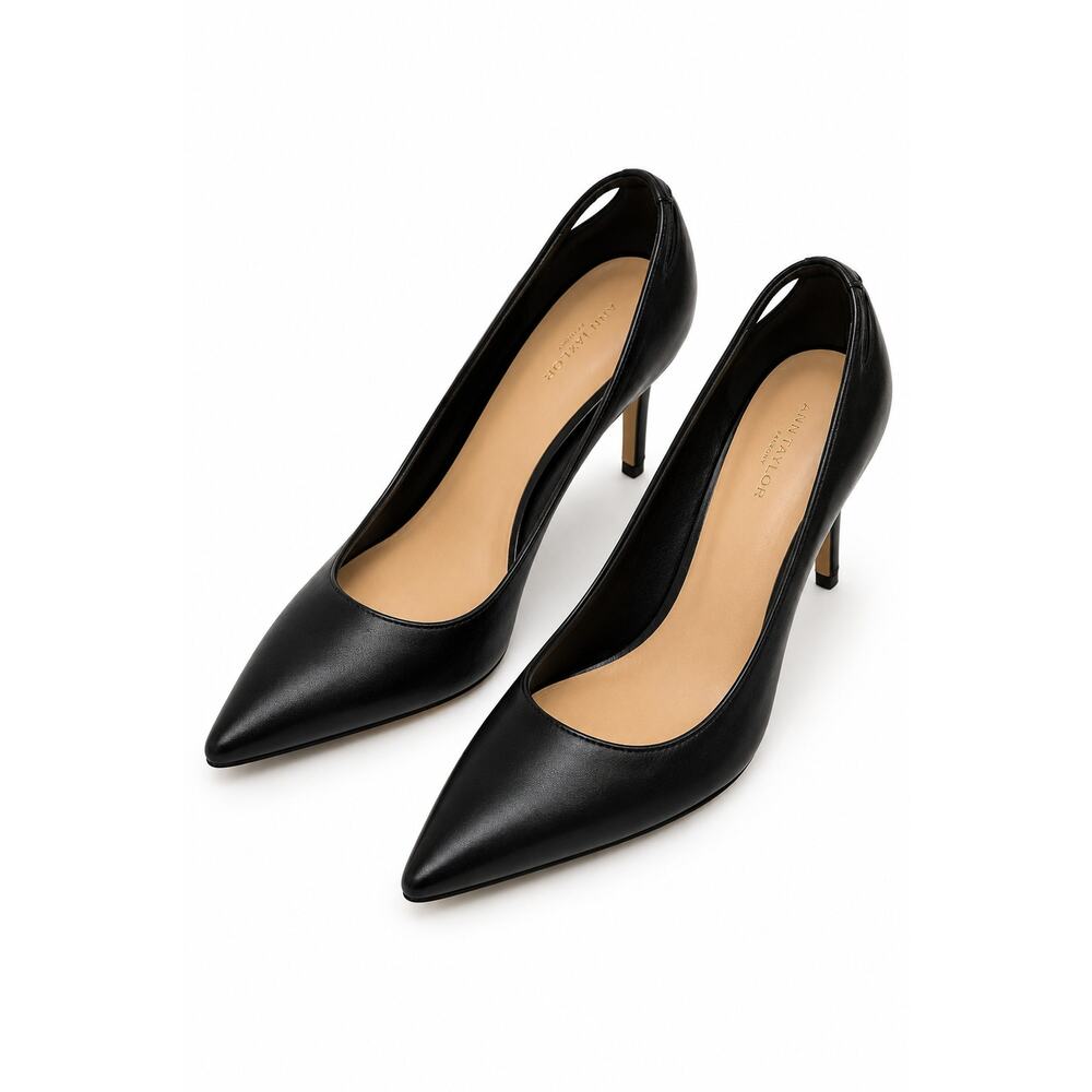 Ann Taylor Factory NWT Black Leather Pointed Toe Stiletto Size 10